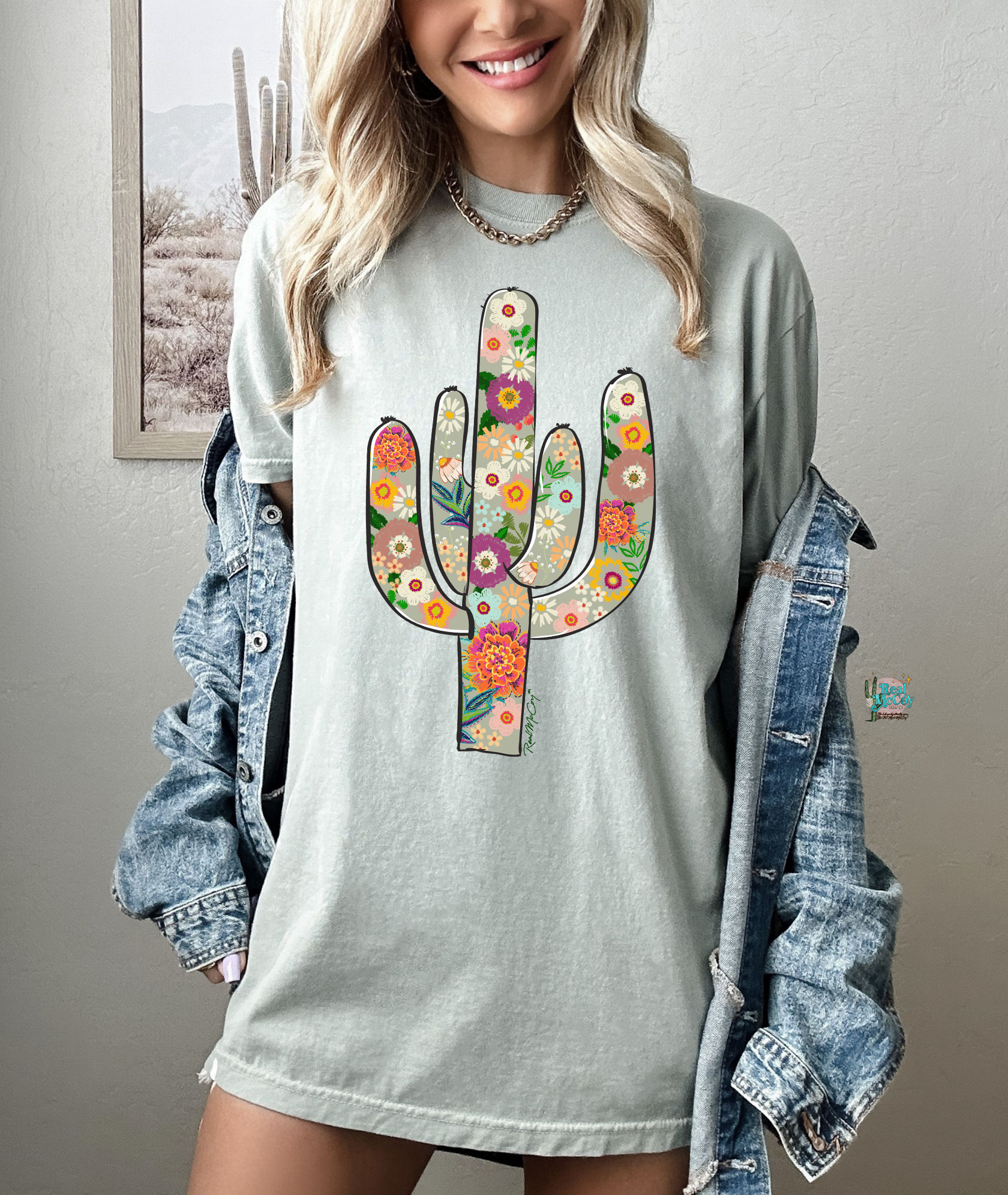 Fiesta Floral Cactus Tee (Color Options)