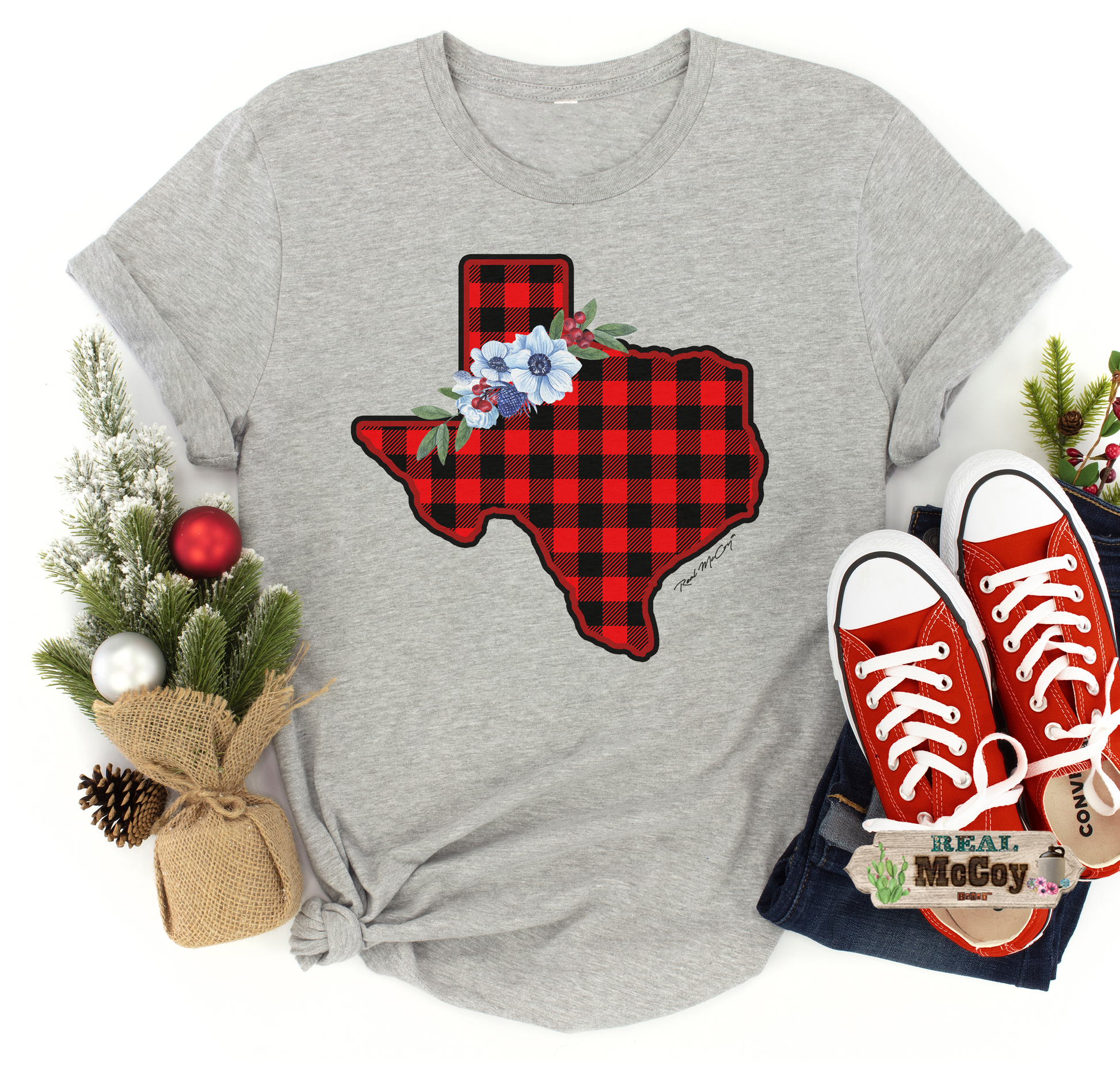 Winter Plaid State Tee