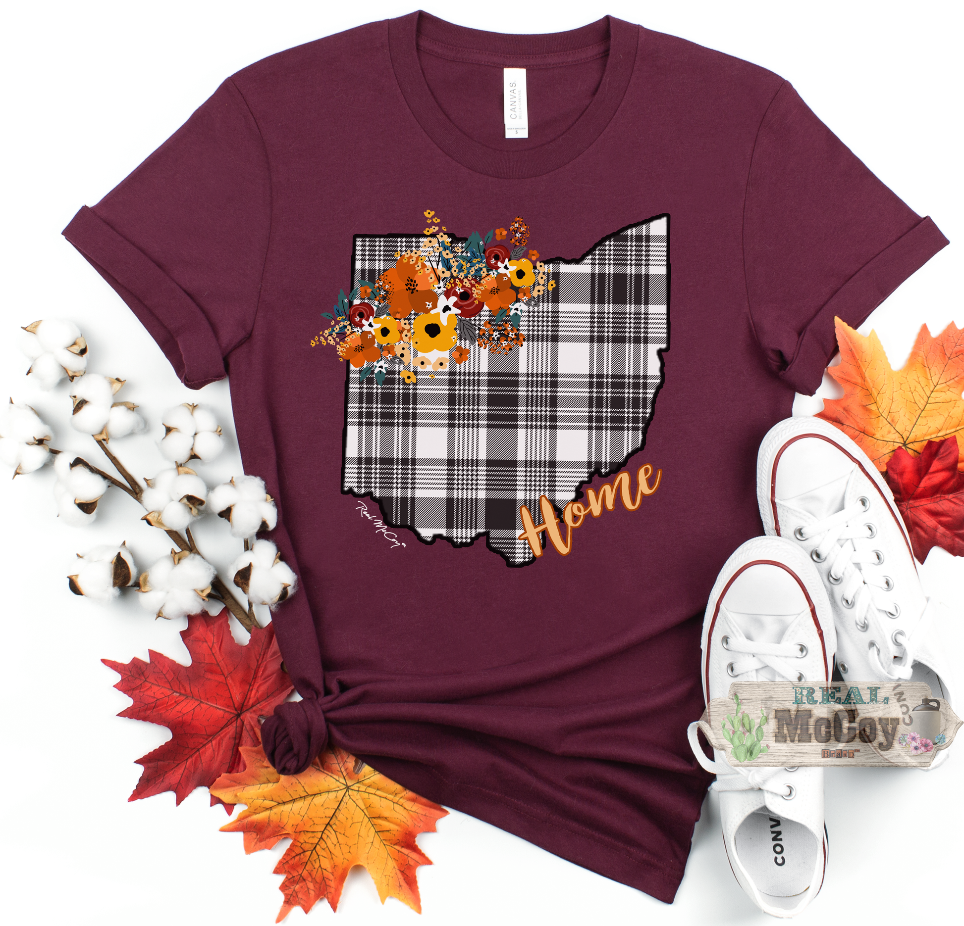 Fall Plaid State Tee