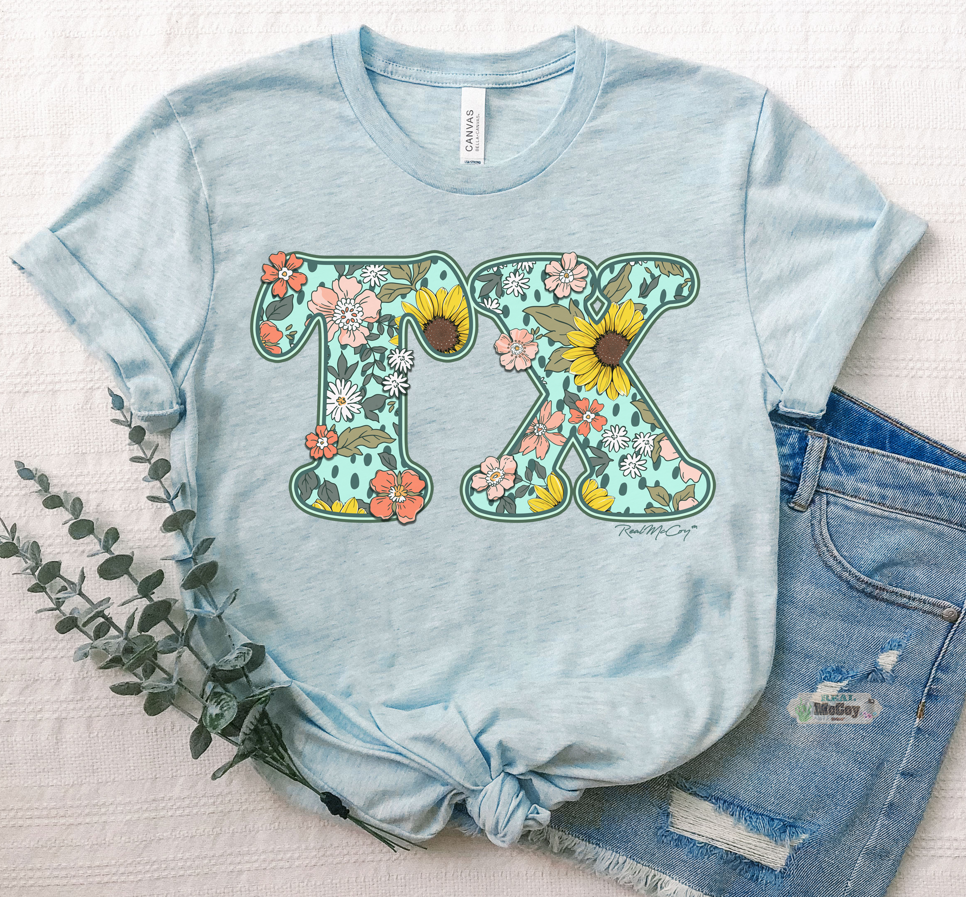 Spring Vibes State Tee (Shape & Abbrev.-All States Available)