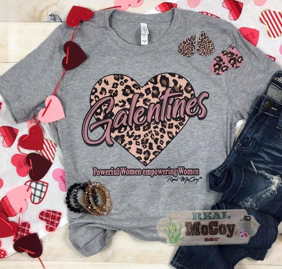Galentine's Leopard Heart Tees (multi options)