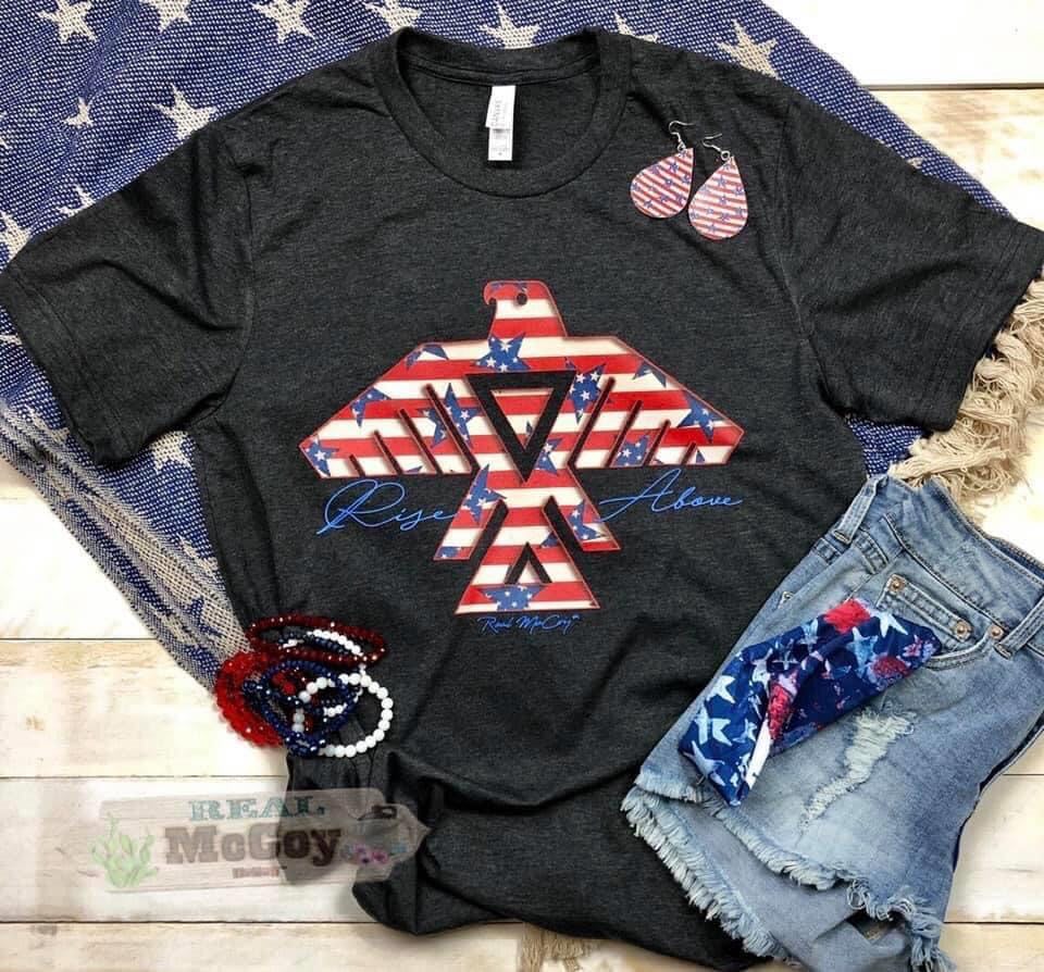 Vintage Patriotic Rise Above Tee (Bleach & NO Bleach Options)