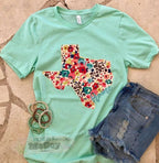 Floral Cheetah State Tee (Color & State Options)