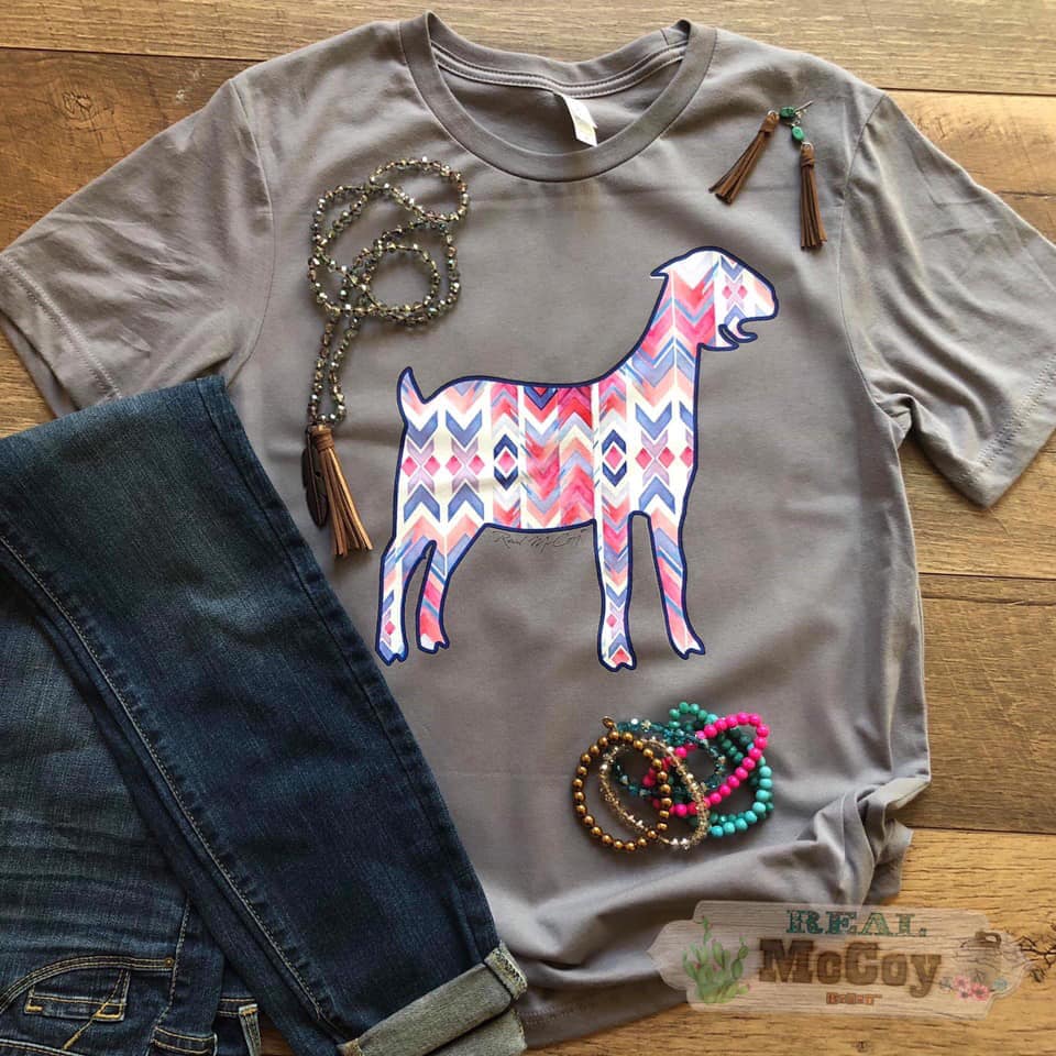 Pink Aztec Goat Tee