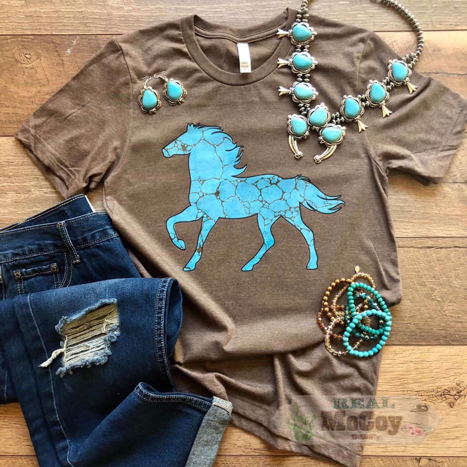 Turquoise Horse Tee