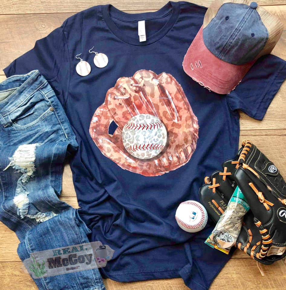 Leopard Baseball Mitt Tee