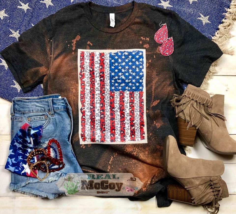 Leopard Flag Tee (Color options)