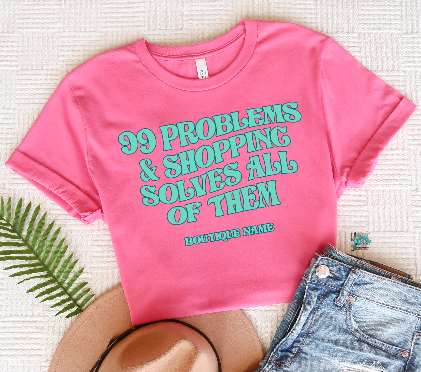 Shopping Solves All Tee (Boutique Name+ ANY COLOR COMBO on DTG)