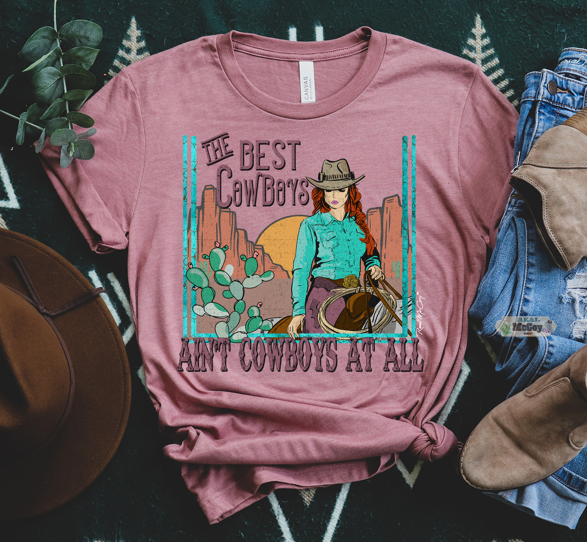 Ain't A Cowboy Tee (Color Options)