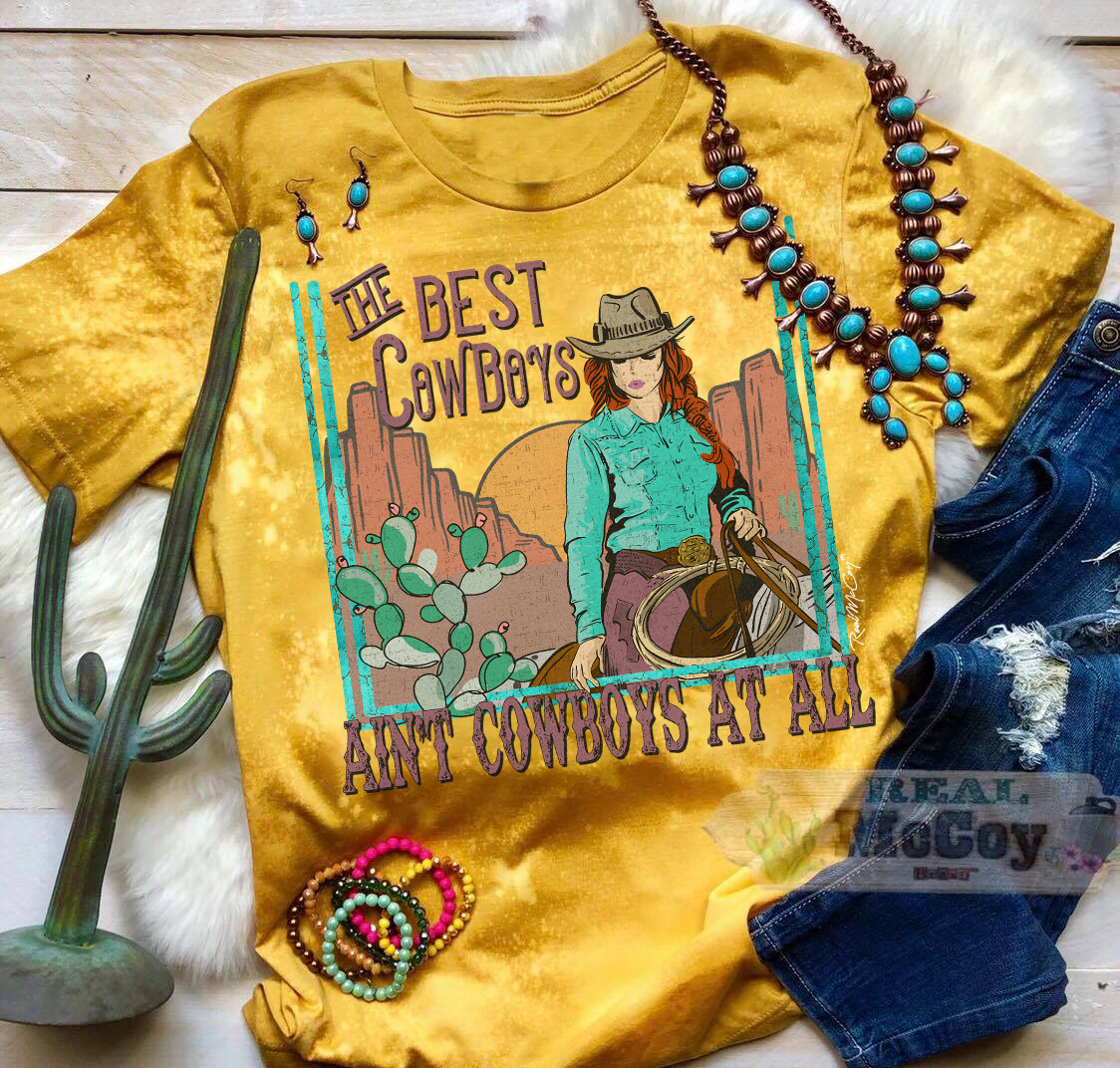 Ain't A Cowboy Tee (Color Options)