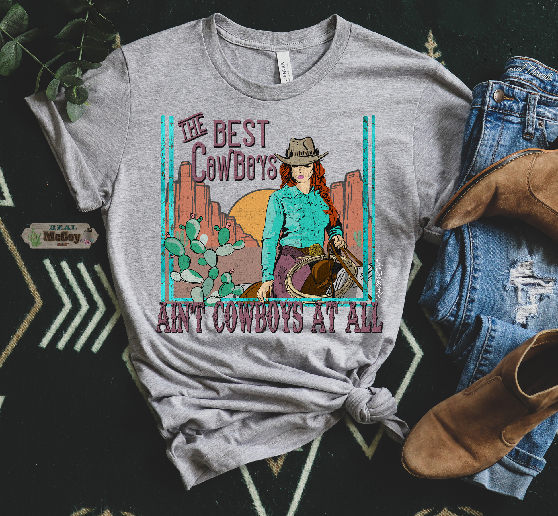 Ain't A Cowboy Tee (Color Options)