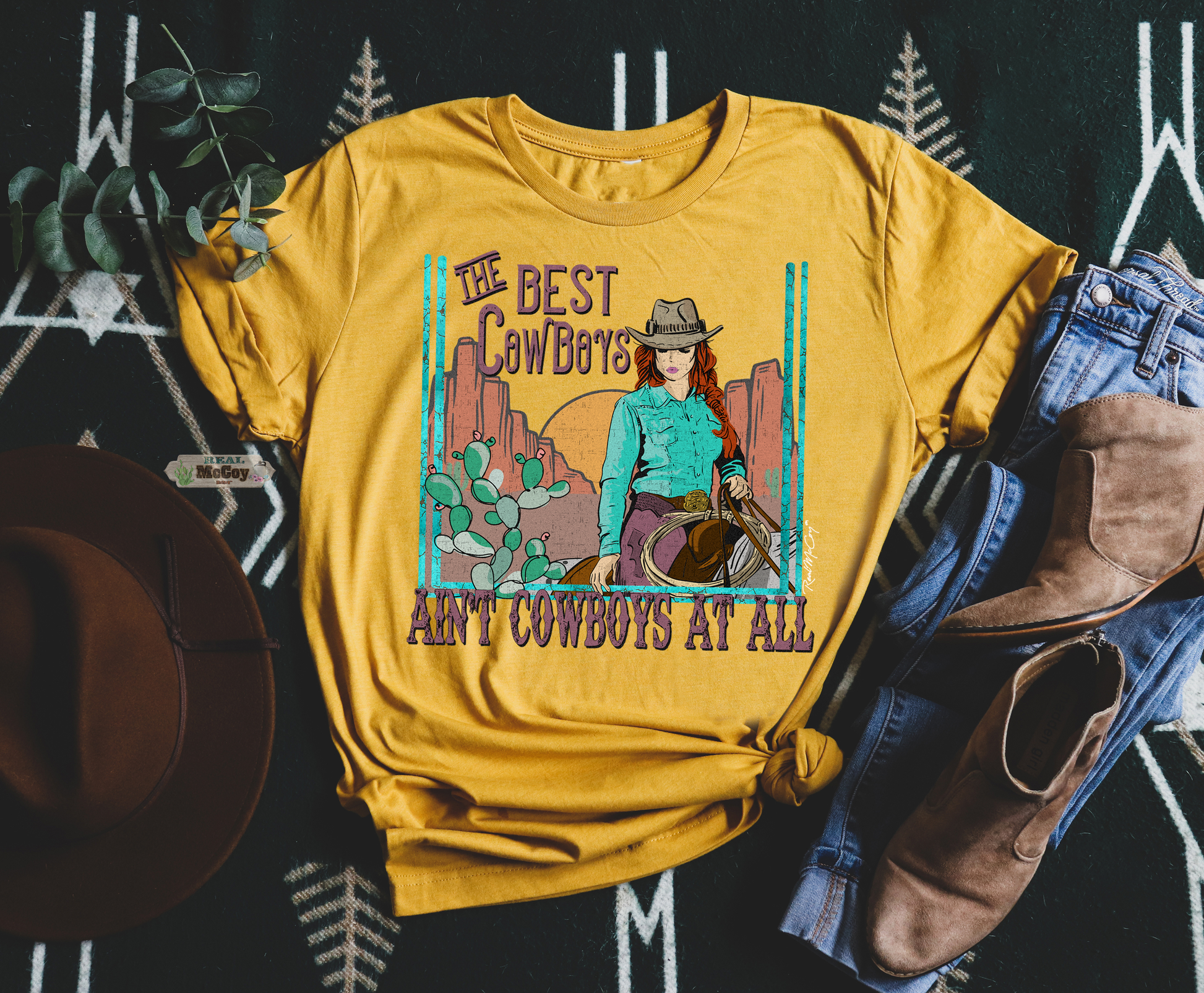 Ain't A Cowboy Tee (Color Options)