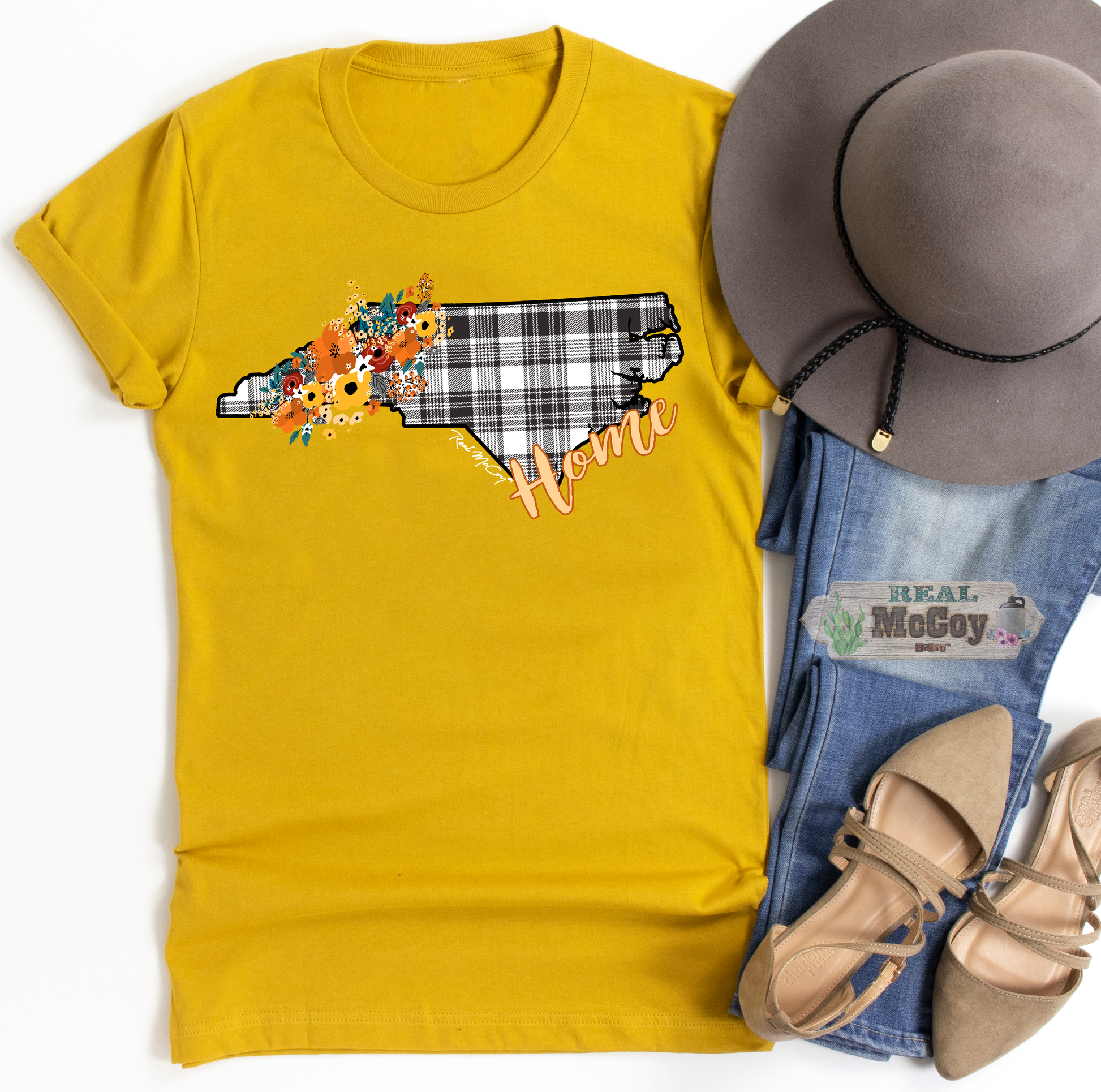 Fall Plaid State Tee