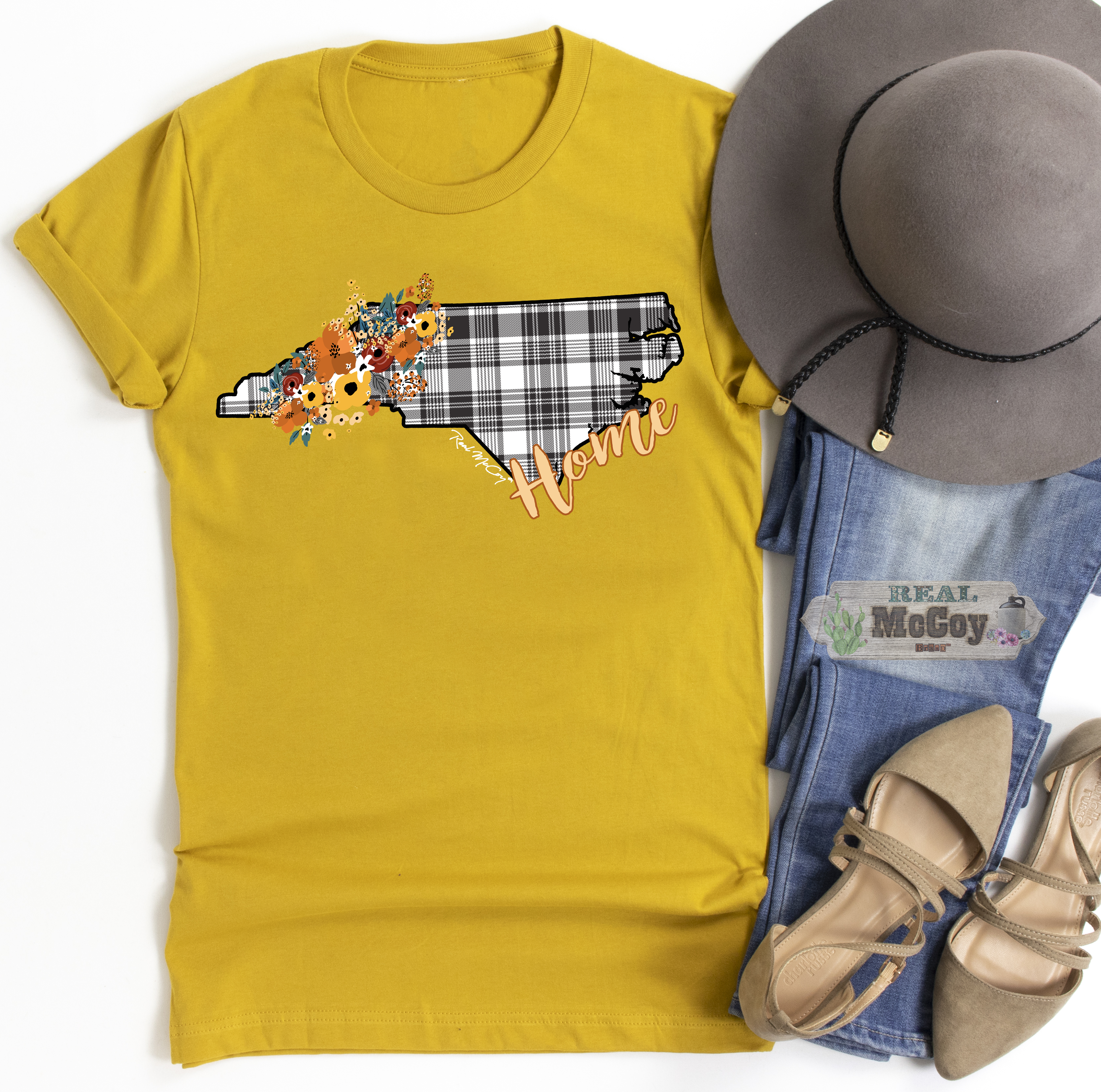 Fall Plaid State Tee