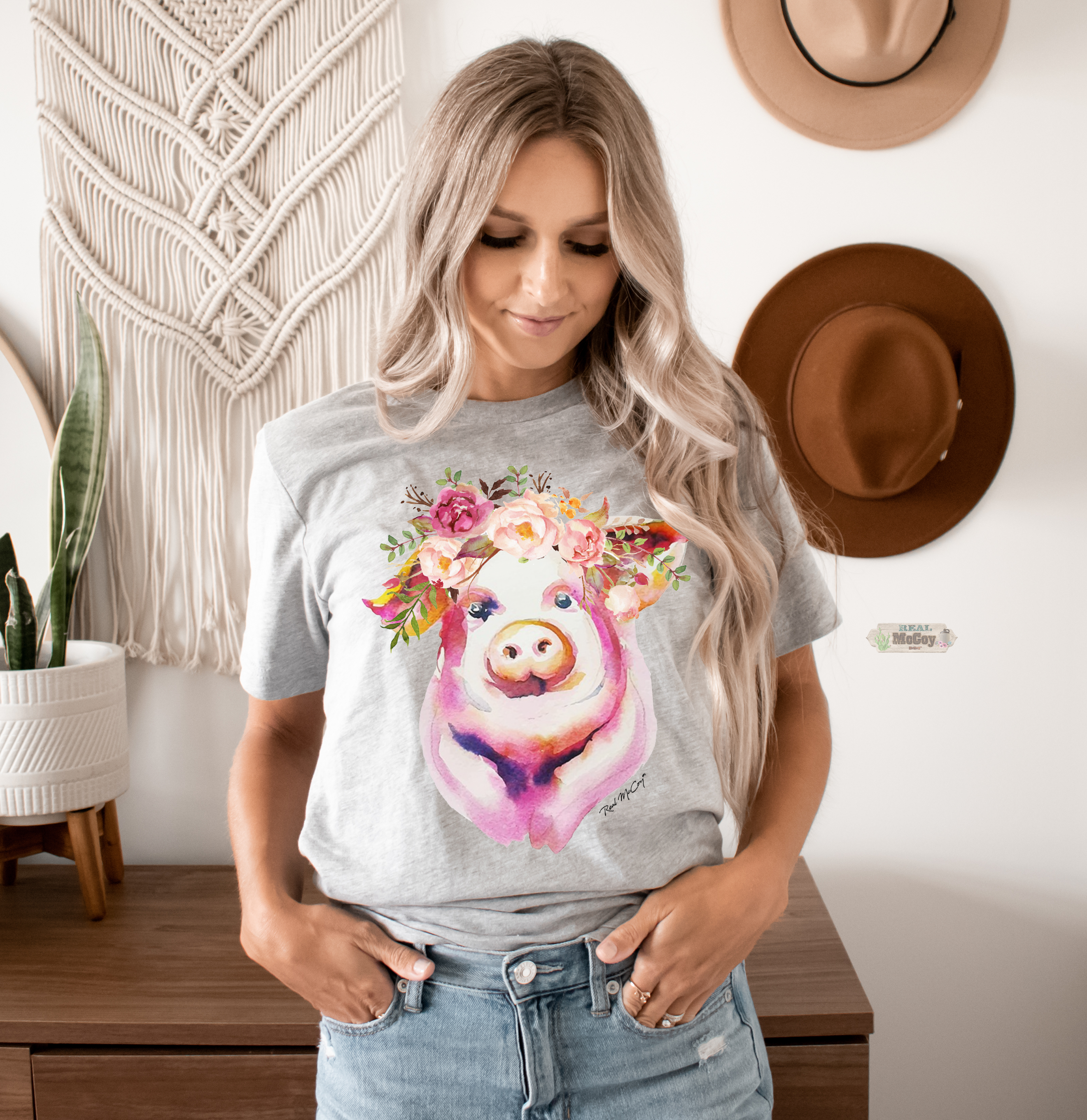 Floral Pig Tee