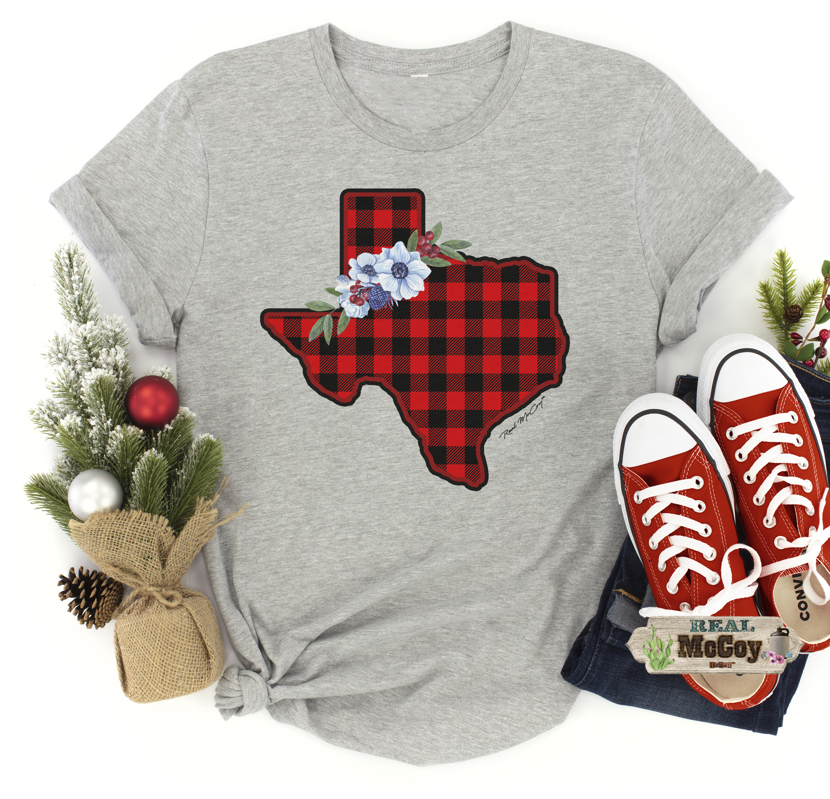 Winter Plaid State Tee