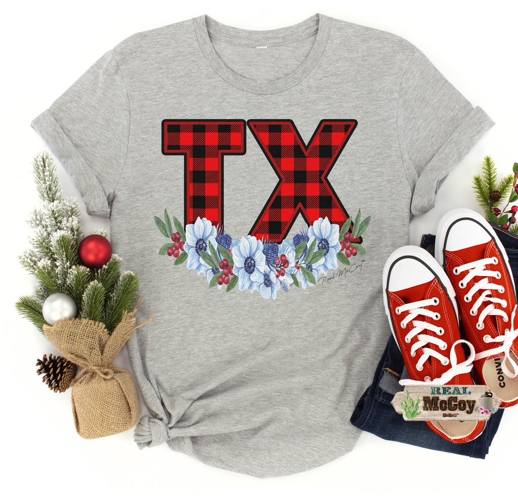 Winter Plaid State Abbreviation Tee