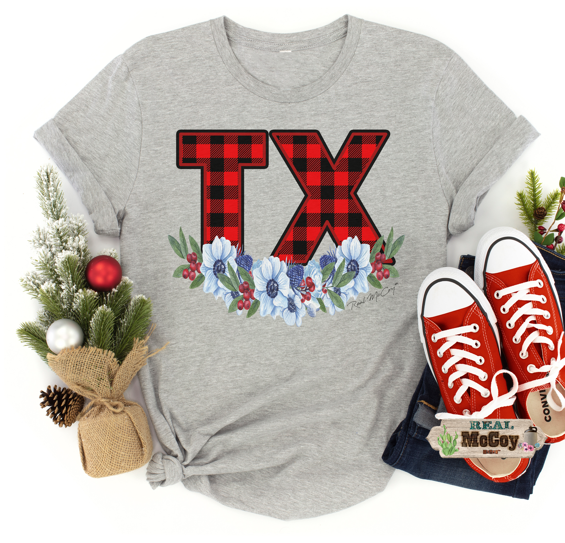 Winter Plaid State Abbreviation Tee