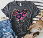 Wild @ Heart- Hot Pink Leopard Tee