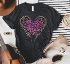 Wild @ Heart- Hot Pink Leopard Tee