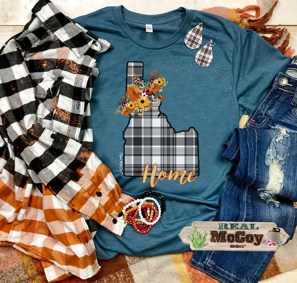 Fall Plaid State Tee
