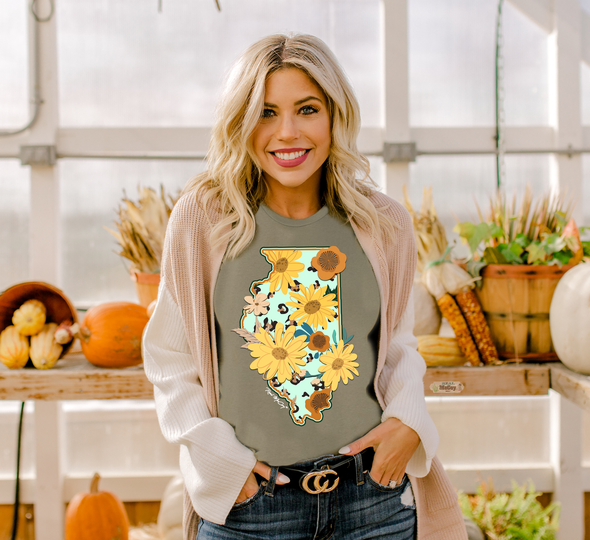 Fall Feels State Shape & Abbrev. Shirt (All states available-Shirt options)
