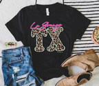 Leopard & Neon State Abbreviation Tee