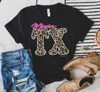 Leopard & Neon State Abbreviation Tee