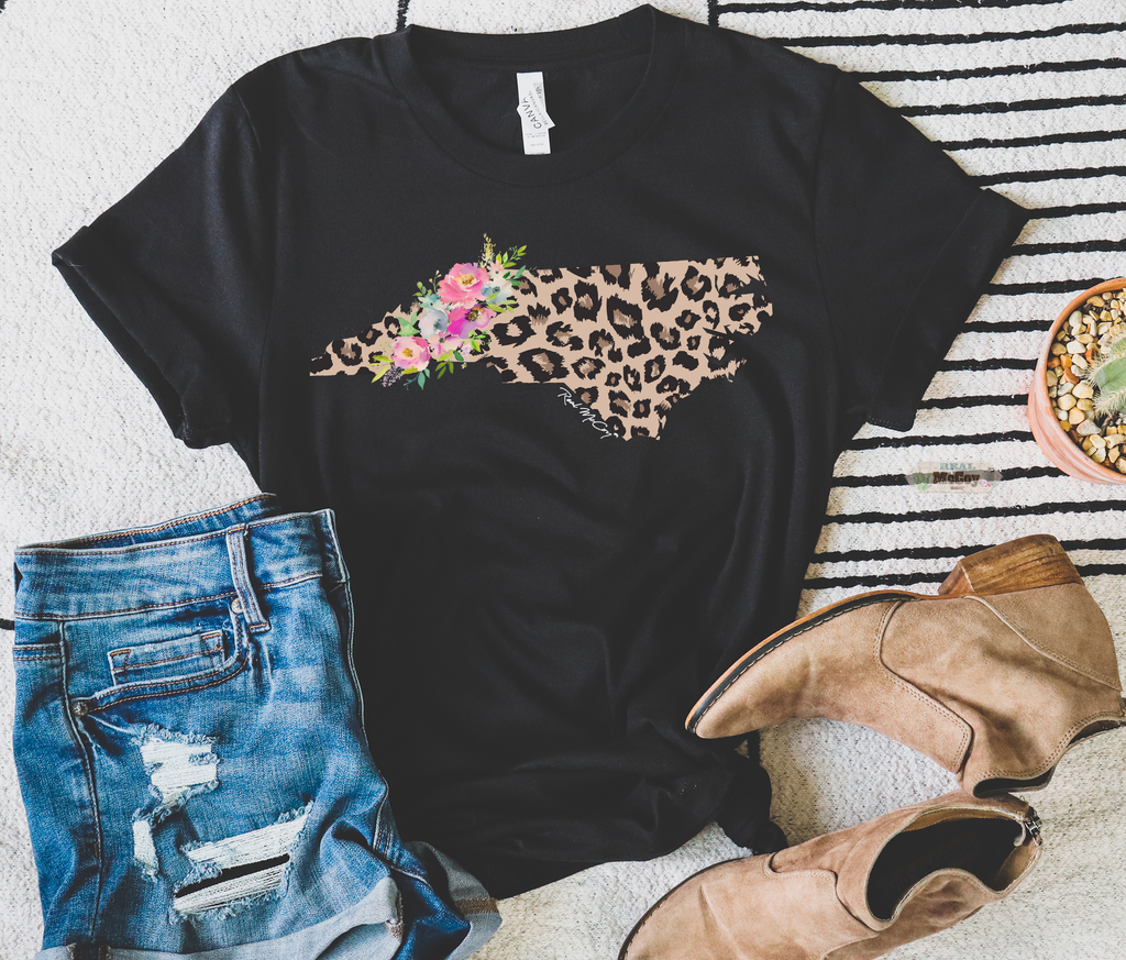 Leopard & Floral State Tee