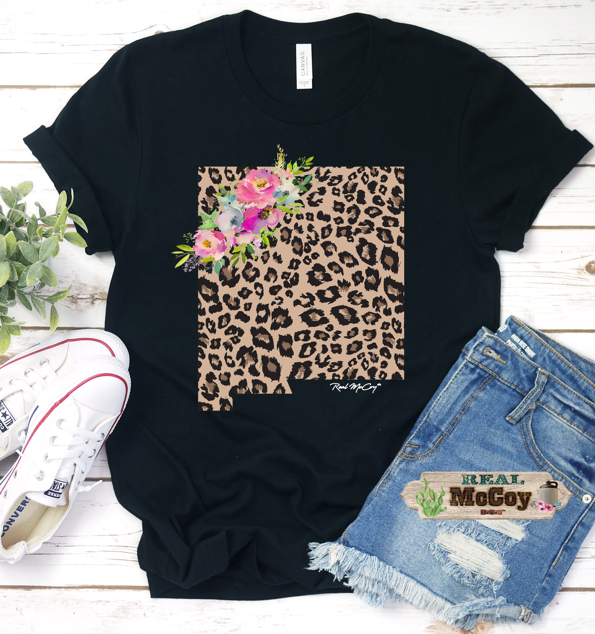 Leopard & Floral State Tee