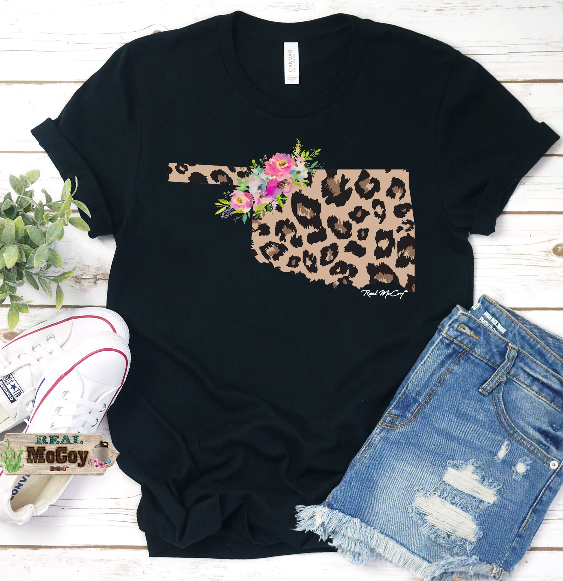 Leopard & Floral State Tee