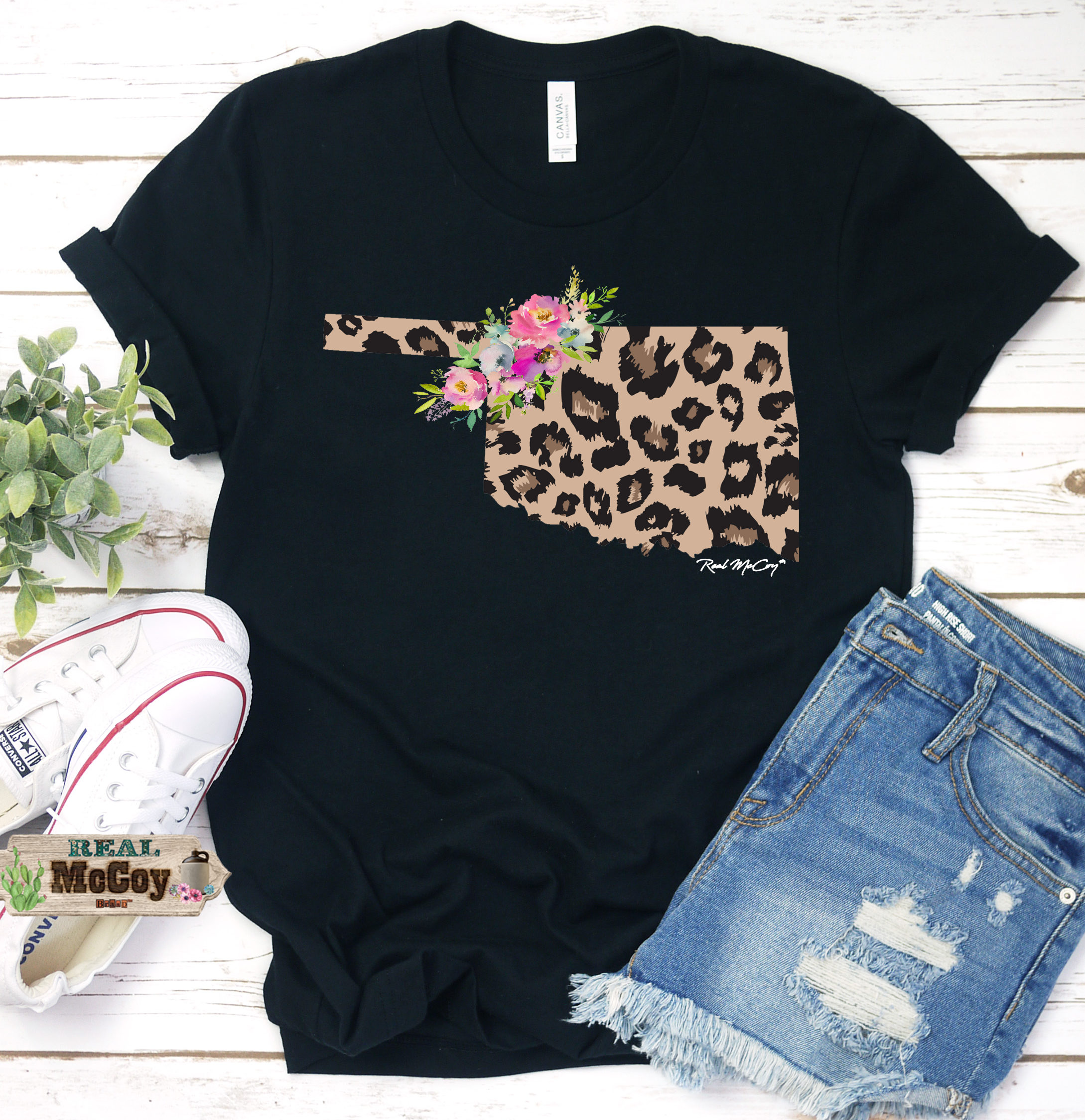 Leopard & Floral State Tee