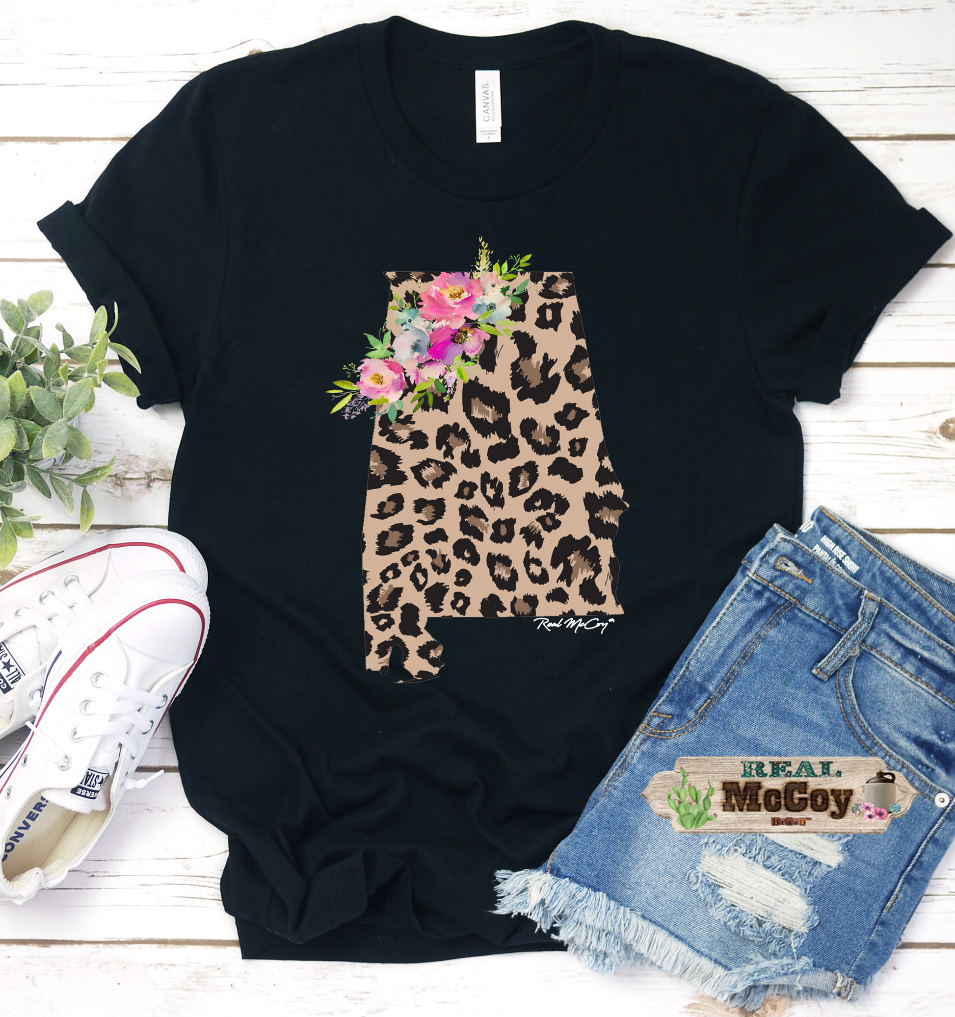 Leopard & Floral State Tee