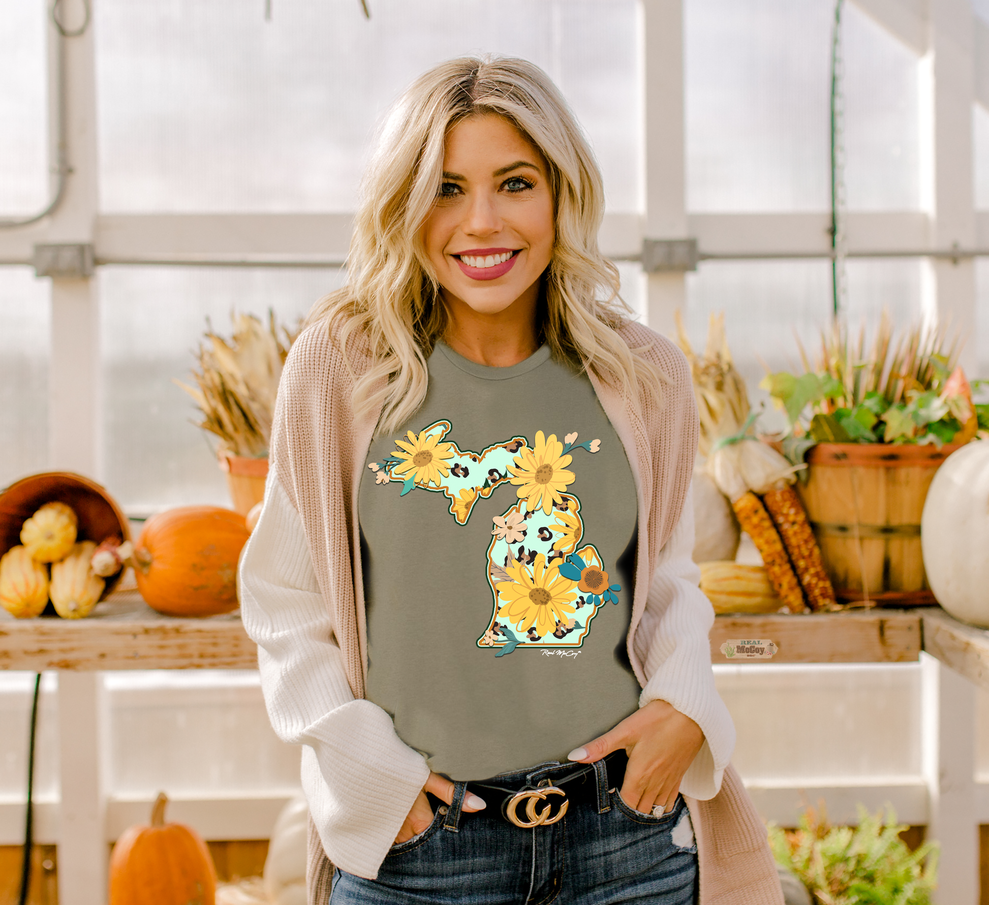 Fall Feels State Shape & Abbrev. Shirt (All states available-Shirt options)