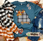 Fall Plaid State Tee