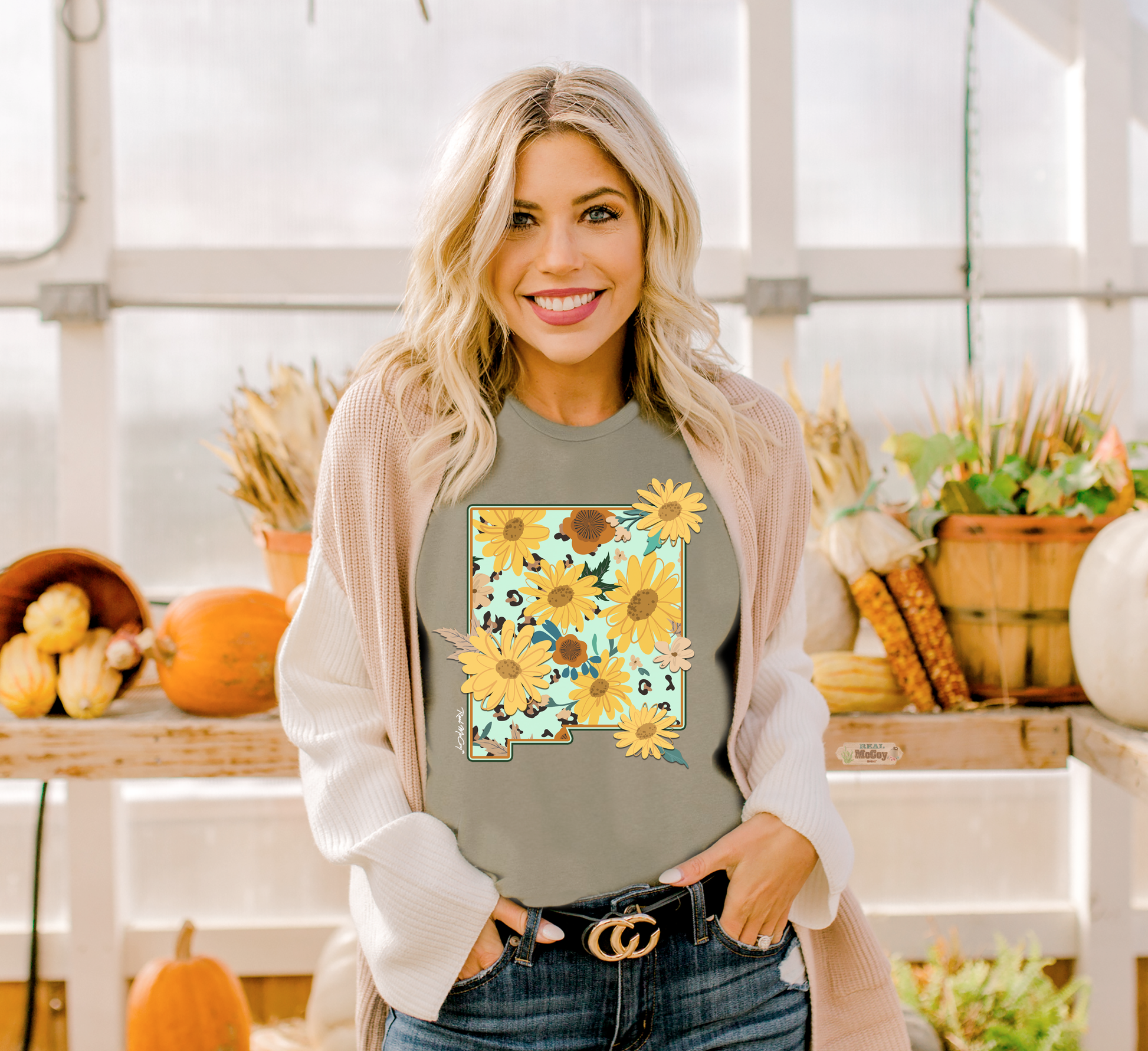 Fall Feels State Shape & Abbrev. Shirt (All states available-Shirt options)