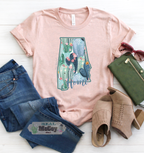 Pastel Cactus State Shape Tee
