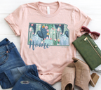 Pastel Cactus State Shape Tee