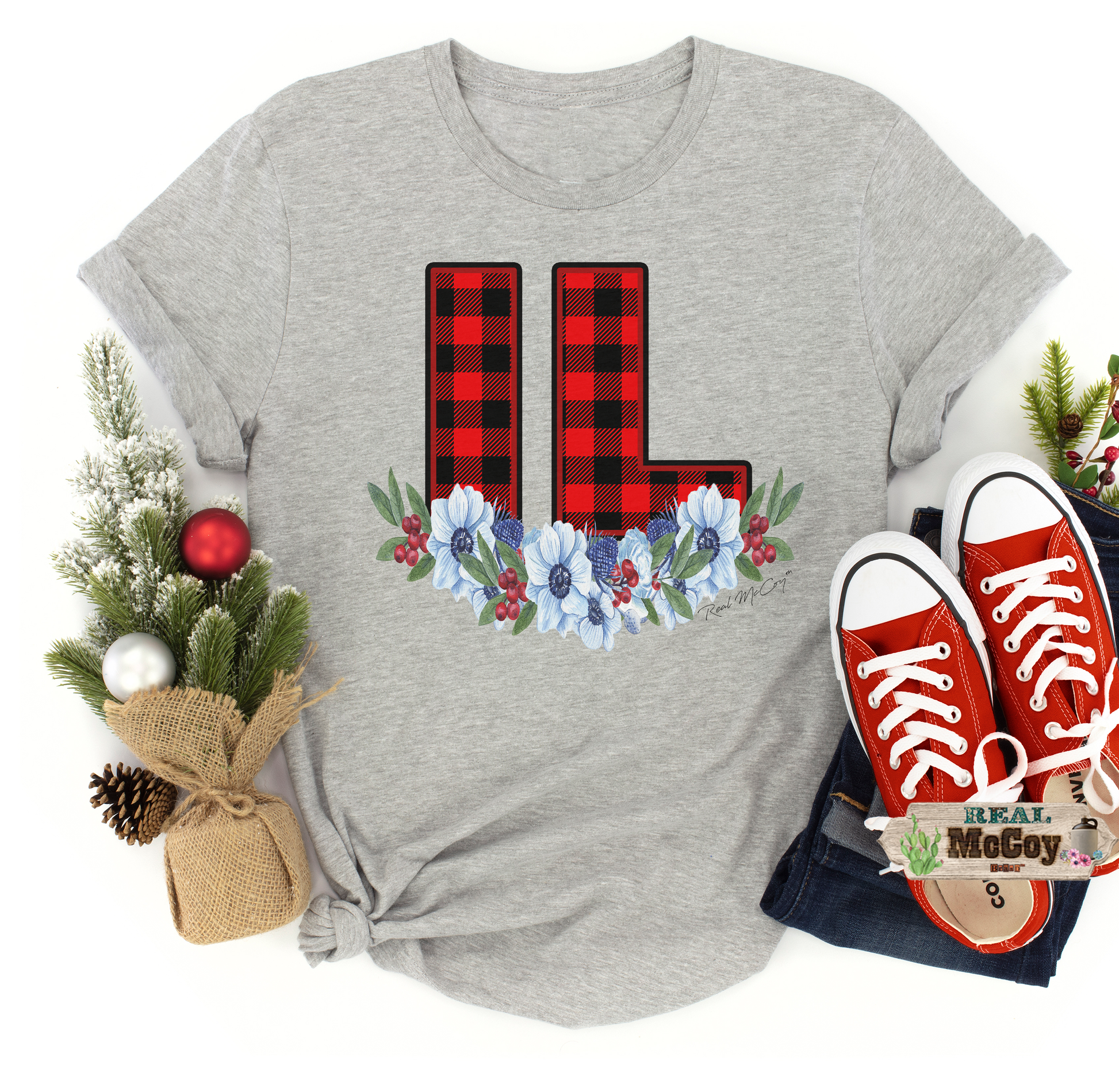 Winter Plaid State Abbreviation Tee