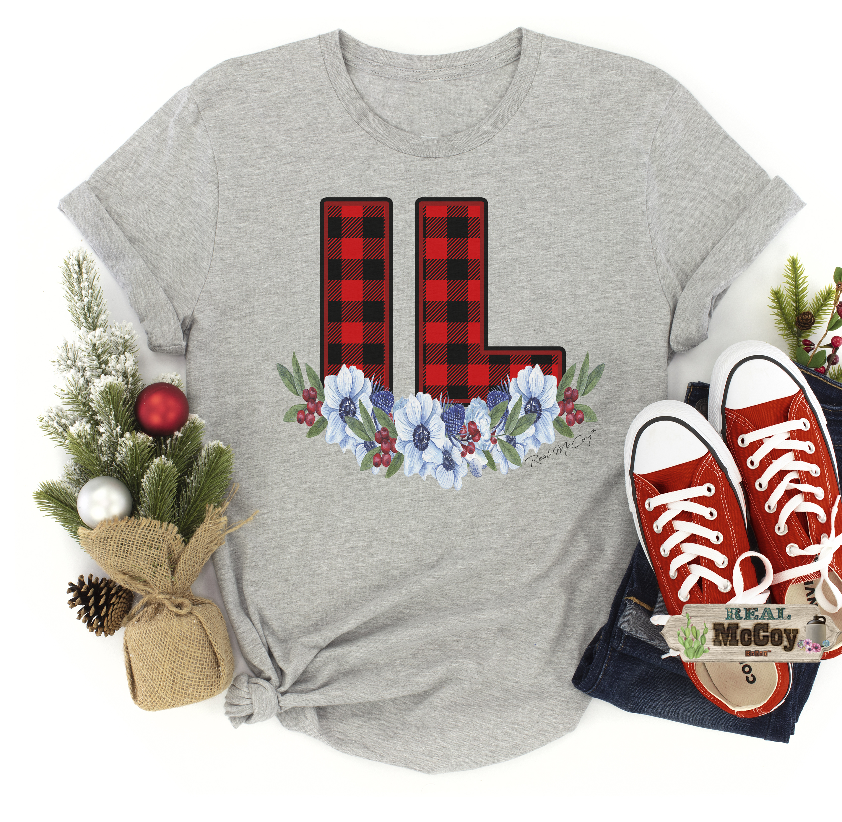 Winter Plaid State Abbreviation Tee