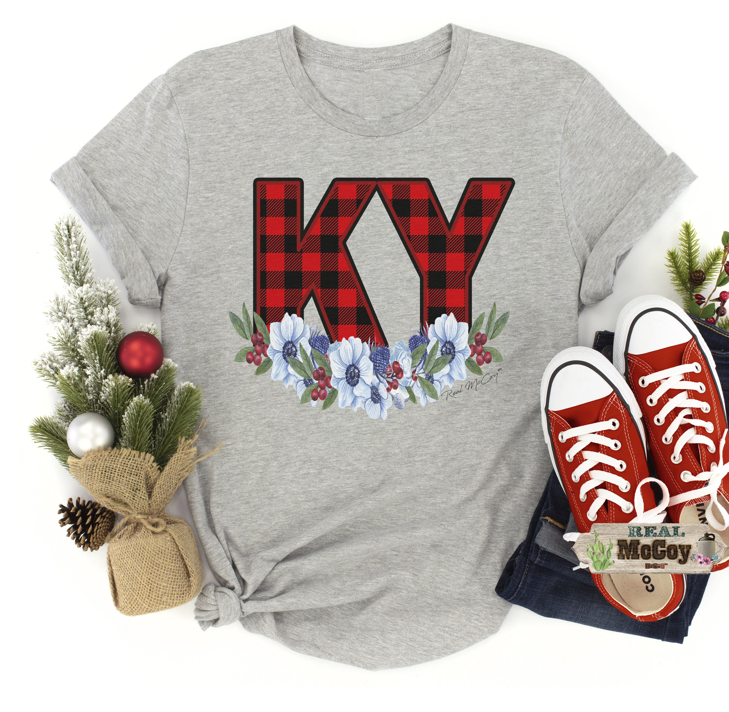 Winter Plaid State Abbreviation Tee