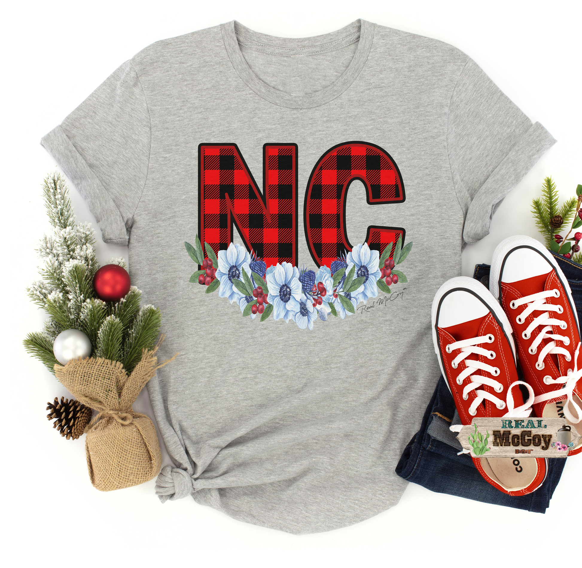 Winter Plaid State Abbreviation Tee