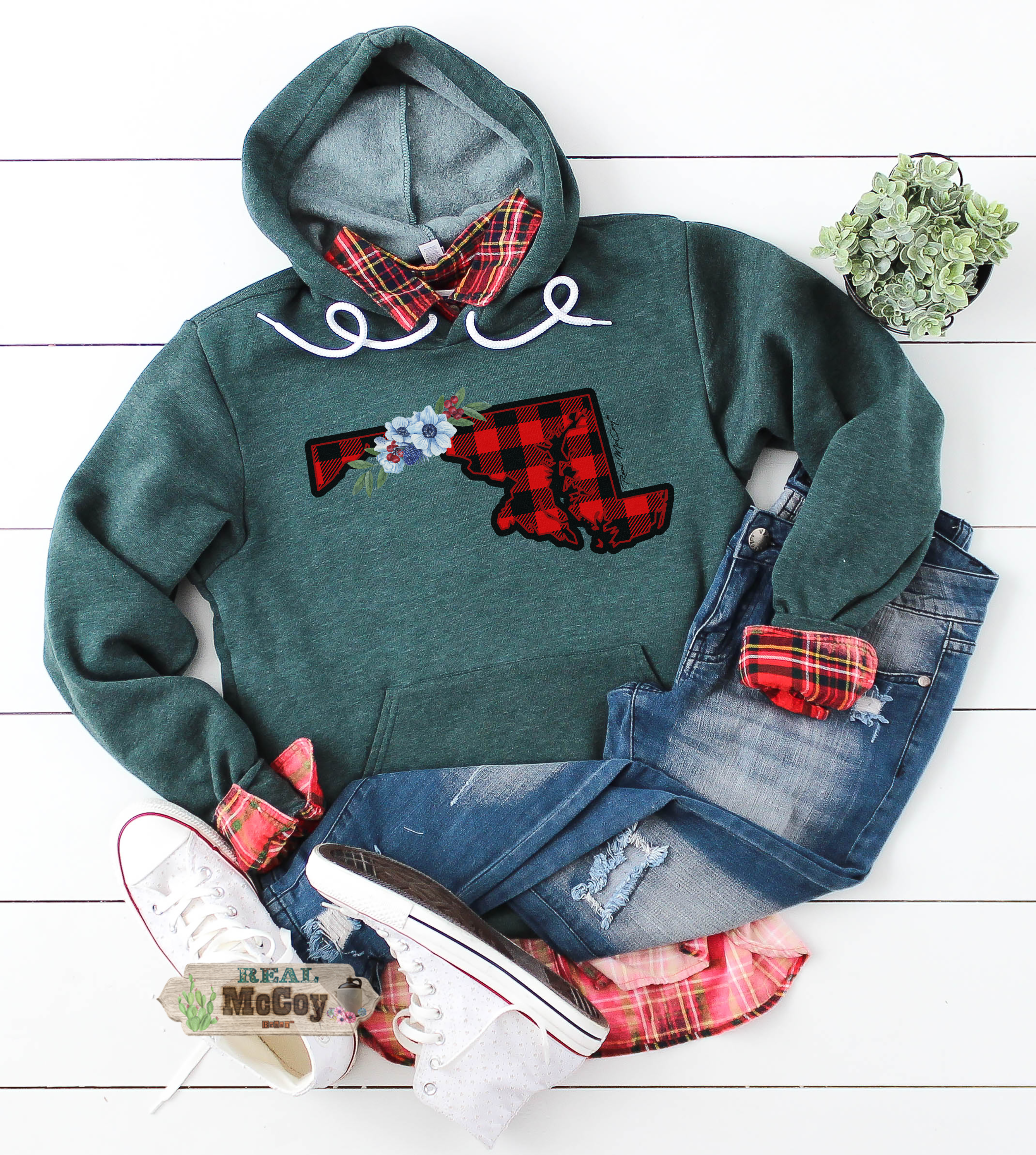 Winter Plaid State Hoodies (Color options)