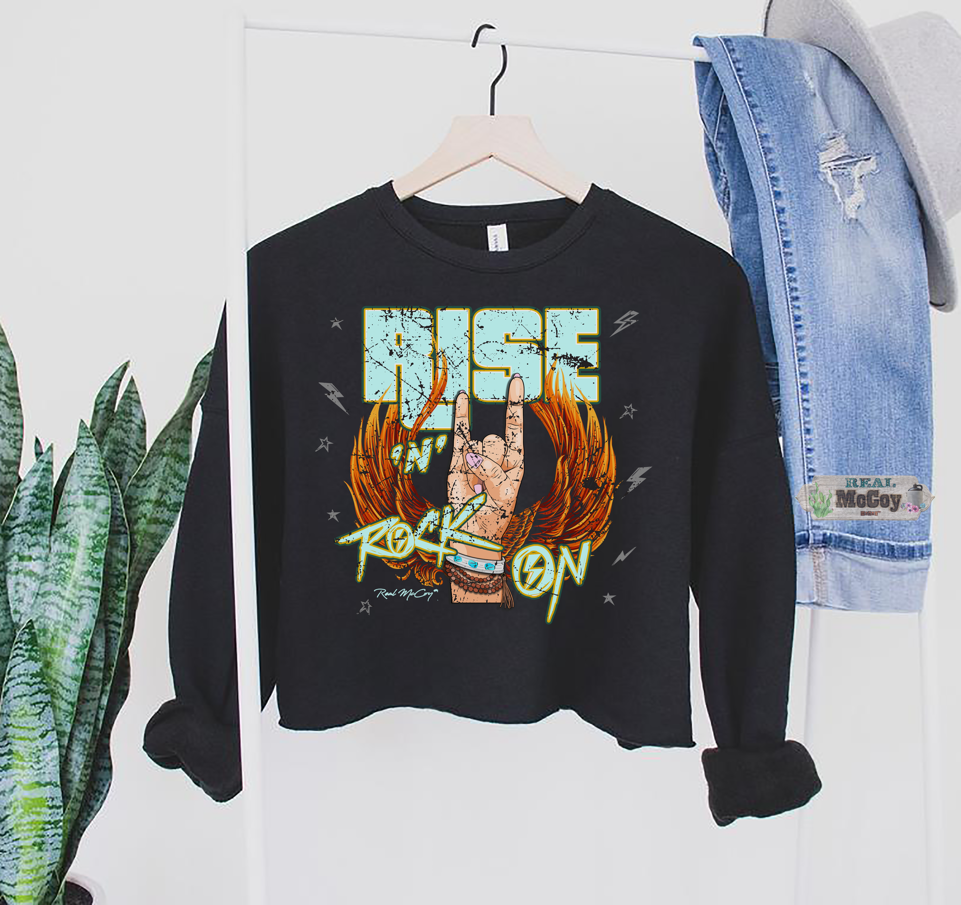 Rise & Rock On CROP TOP Sweatshirt