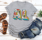 Spring Floral State Abbreviation Tee