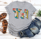 Spring Floral State Abbreviation Tee