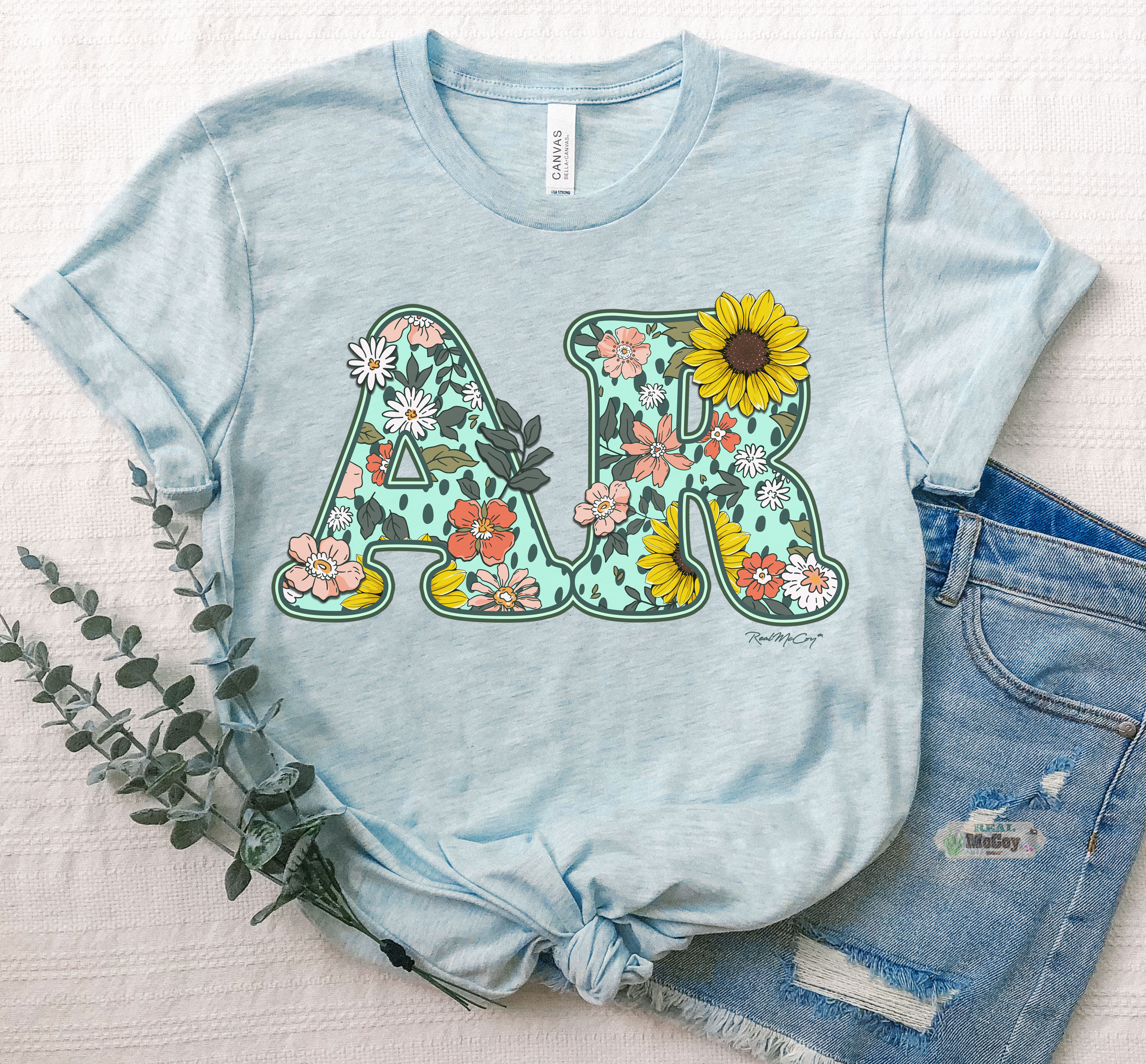 Spring Vibes State Tee (Shape & Abbrev.-All States Available)