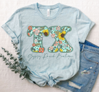 Spring Vibes State Tee (Shape & Abbrev.-All States Available)