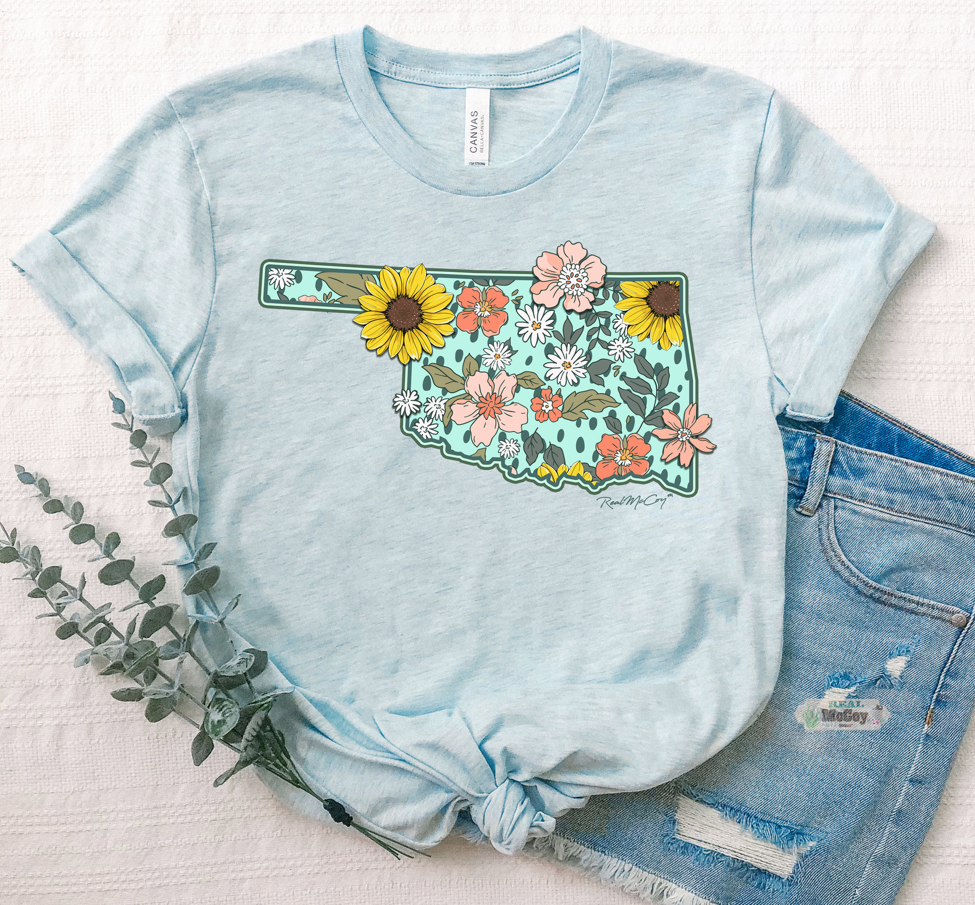 Spring Vibes State Tee (Shape & Abbrev.-All States Available)