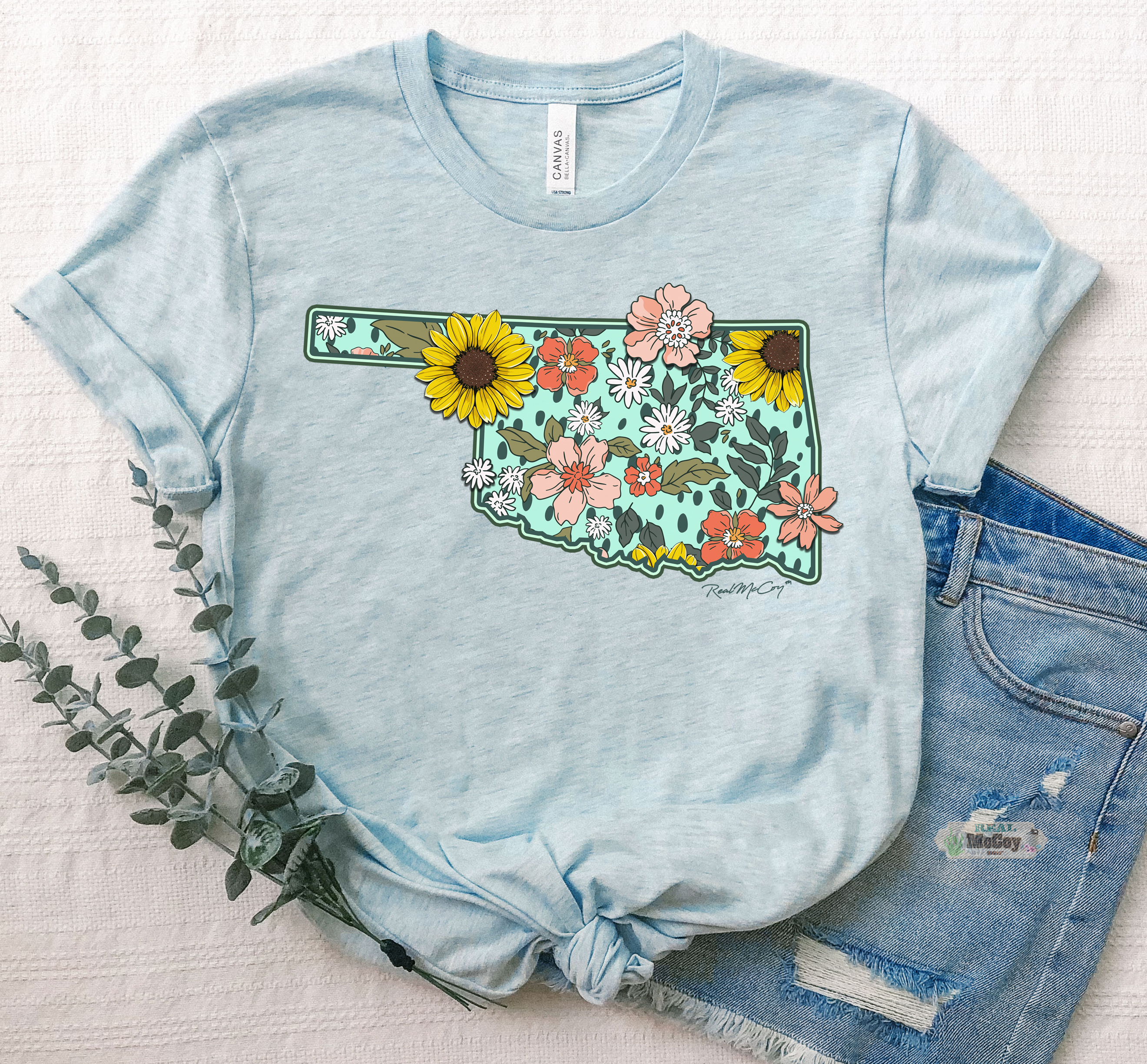 Spring Vibes State Tee (Shape & Abbrev.-All States Available)